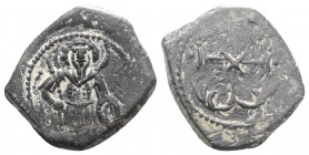 Uncertain Empire of Nicaea, 1204-1261. Æ Tetarteron (18mm, 2.89g, 6h). Uncertain (possibly Magnesia) mint. Ornate cross crosslet set on floreate base....