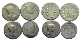 Lot of 4 Roman Provincial and pseudo-autonomous Æ coins, to be catalog. Lot sold as is, no return