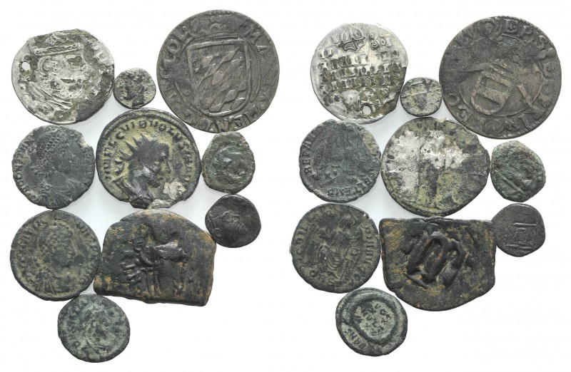 Mixed lot of 10 coins, including Ancient, Byzantine and Medieval, to be catalog....