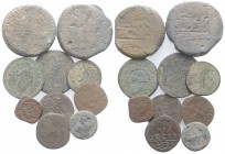 Mixed lot of Æ 10 coins, including 2 Roman Republican Asses, 1 Roman Imperial Quadrans and 7 Italian Medieval, to be catalog. Lot sold as is, no retur...