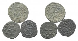 South Italy, lot of 3 Medieval BI Denarii, to be catalog. Lot sold as it, no returns