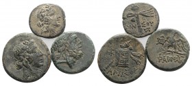 Lot of 3 Greek AE coins, to be catalog. Lot sold as is, no return