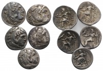 Lot of 5 Ar Drachms of Alexander The Great, to be catalog. Lot sold as is, no return