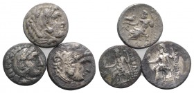 Lot of 3 Ar Drachms of Alexander The Great, to be catalog. Lot sold as is, no return