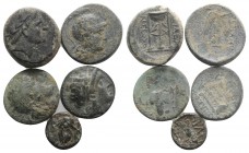 Lot of 5 Greek AE coins, to be catalog. Lot sold as is, no return