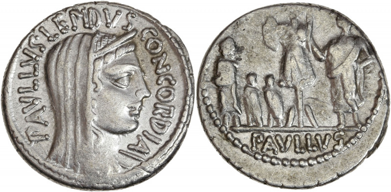 Lucius Æmilius Lepidus Paullus (62 av J.-C.) - Ar - Denier - Rome. 
A/ PAVLLVS L...
