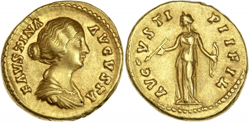 Faustine Jeune (161 – 175 apr. J.-C.) - Av - Aureus 
A/ FAVSTINA AVGVSTA,
Buste ...