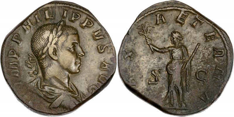 Philippe II (247–249 apr. J.-C.) - Ae - Sesterce - ROME.
A/I MP M IVL PHILIPPVS ...