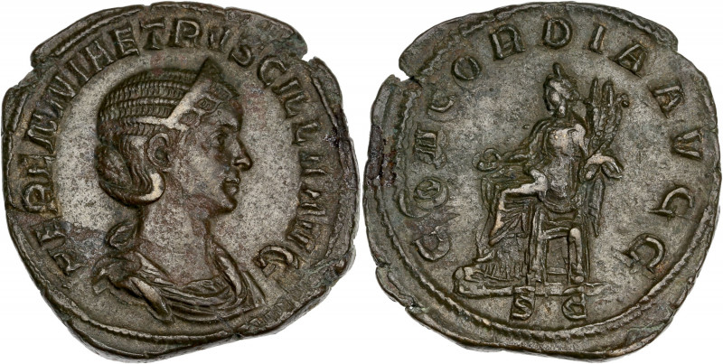 Etruscille Severa - (244 249 apr. J.-C.) - Ar - Antoninien - Rome.
A/ HERENNIA E...