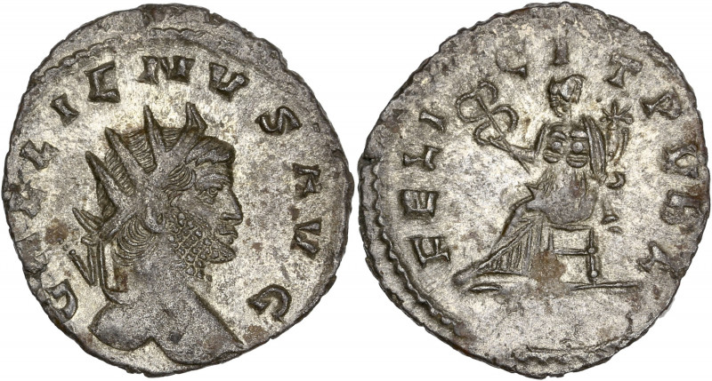 Gallien (253-268 apr J.-C.) Bi - Antoninien - Rome 
A/ GALLIENVS AVG,
Tête radié...