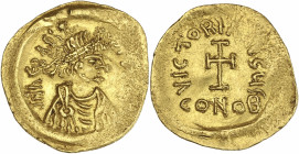 Constantinople. Héraclius (610-641 apr. J.C.) - Or - Tremissis.
A/ D N HERACIL -YST P P AVG, buste d’Héraclius diadémé, drapé et cuirassé.
R/ VICTORIA...