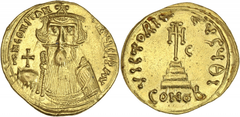 Constans II  (641-668ap. J-C) - Ae - Solidus - Carthage.
A/ D N CONSTANTINЧS P ...