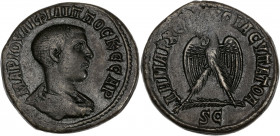 Philippe II - (247 à 249 J.-C.) BI - Tétradrachme - Alexandrie.
A/ MAR IOULI FILIPPOS KESAR, 
buste de Philippe II.
R/ ANTIOXIA,
Aigle debout avec les...