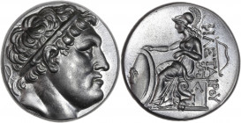 BECKER Counterfeits - Eumène Iᵉʳ de Pergame (263-241 apr. J.C.) - Étain - Tétradrachme.
A/ Eumène Iᵉʳ , diadémé. 
R/ ΦΙΛΕΤΑΙΡΟY, 
Athena tonant, tenan...