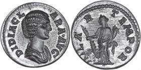 BECKER Counterfeits - Didius Julianus (193 apr. J.C.) - Étain - Aureus. 
A/ DIDIA CLARA AVG,
tête de Didia Clara drapée.
R/ HILAR TEMPOR,
Hilaritas de...