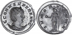 BECKER Counterfeits - Cornelia Supera (253 apr. J.C.) - Étain - Antoninien. 
A/ CORN SVPERA AVG,
tête de Cornelia couronnée et drapée.
R/ IVNO REGINA,...