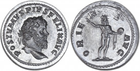 BECKER Counterfeits - Postumus (260-269 apr. J.C) - Étain - Denier 
A/ POSTVMVS PIVS FELIX AVG, 
tête à droite de Postumus.
R/ ORIENS AVG, 
Orient deb...