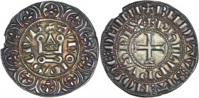Philippe IV (1285-1314) - Argent - Maille tierce.
A/ + PHILIPPVS REX + BNDICTV: SIT: NOME: DNINI 
R/ TVRONVS. CIVIS,
Croix. 
18mm 1.3g - Exemplaire pr...