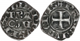 Philippe IV (1285-1314) - Bi - Obole parisis à l'O rond. 
A/ PHILIPPVS REX dans le champ FRA OCN en deux lignes. 
R/ + PARISIVS CIVIS,
Croix.
14mm 0.5...