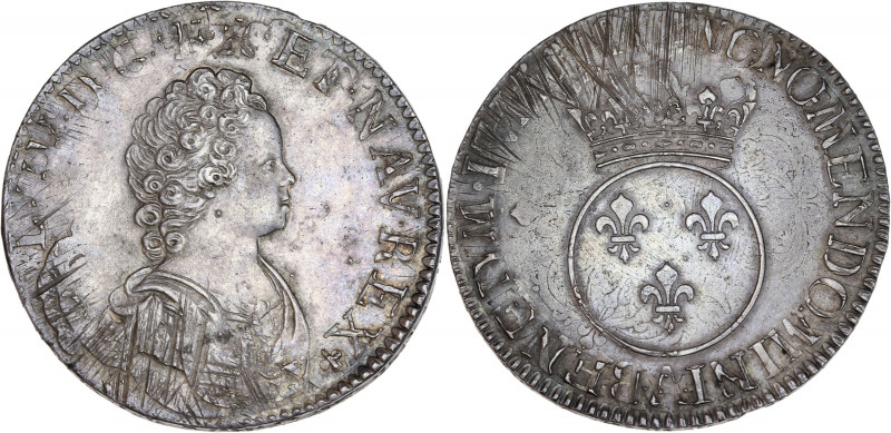Louis XV (1715-1774) - Argent - Écu Vertugadin
1716 A - Paris.
A/ LUD XV D G F...