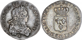 Louis XV (1715-1774) - Argent - Sixième écu de France 
1721 H - La Rochelle. 
A/ LUD XV D G FR ET NAV REX,
Buste de Louis XV à droite, lauré et cuiras...