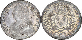 Louis XV (1715-1774) - Argent - Demi-ecu aux branches d'olivier 
1726 W - Lille.
A/ LUD XV D G FR ET NAV REX,
Buste tête nue de Louis XV à gauche.
R/ ...