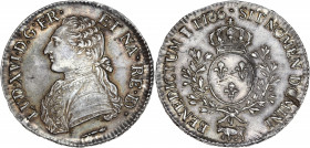 Louis XVI (1774-1792) - Argent - Écu aux branches d'olivier
1786 - Pau.
A/ LUD XVI D G FR ET NA RE BD, 
Buste de Louis XVI à gauche.
R/ SIT NOMEN DOMI...