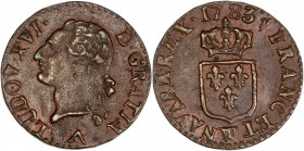Louis XVI (1774-1792) - Cu - Liard à l'écu 
1783 W - Lille.
A/ LUD XVI D GRATIA,
Tête de Louis XVI à gauche.
R/ FRANC ET W NAVARR REX 1783,
Écu de Fra...