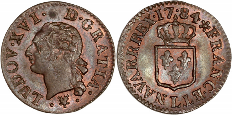 Louis XVI (1774-1792) - Cu - Liard à l'écu 
1784 L - Bayonne.
A/ LUD XVI D GRATI...