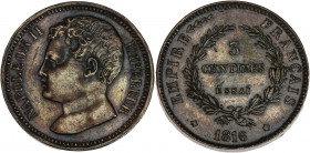 Napoléon II (1811- 1832) - Bronze - Essai de 3 centimes.
A/ NAPOLÉON II - EMPEREUR, tête enfantine. 
R/ EMPIRE (LAURIER) FRANÇAIS/ 3/ CENTIMES/ ESSAI/...