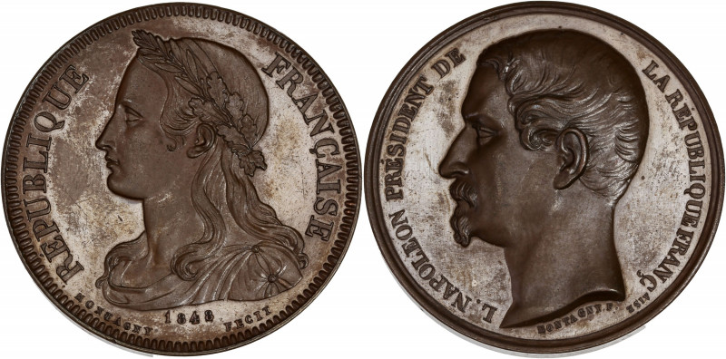 IIeme République (1848 - 1852) - Cuivre - Essai module de 5 Francs Montagny
1848...