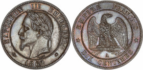 Napoléon III (1852 - 1870) - Bronze - 10 centimes tête laurée
1862 A - Paris.
A/ NAPOLÉON III EMPEREUR 1862,
Tête laurée à gauche. 
R/ EMPIRE FRANÇAIS...