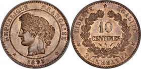 IIIème République (1870 - 1940) - Bronze - 10 centimes Cérès 
1893 A - Paris.
A/ REPUBLIQUE FRANÇAISE 1893,
Tête de Cérès à gauche. 
R/ LIBERTE EGALIT...