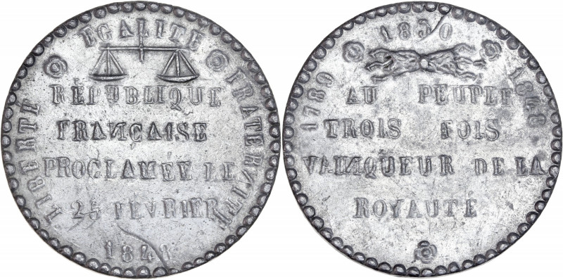 Deuxième République (1848-1852) - Médaille de Proclamation de la République à Pa...