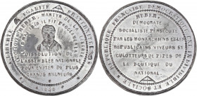 Deuxième République (1848-1852) - Médaille Aloysius Huber proclame la dissolution de l'Assemblée nationale le 15 mai 1848.
A/ Buste d'Aloysius Huber d...