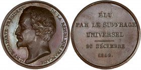 Deuxième République (1848-1852) - Médaille Élection du président Louis Napoléon Bonaparte par suffrage universel.
A/ L.S NAPOLÉON BONAPARTE PRÉSIDENT ...