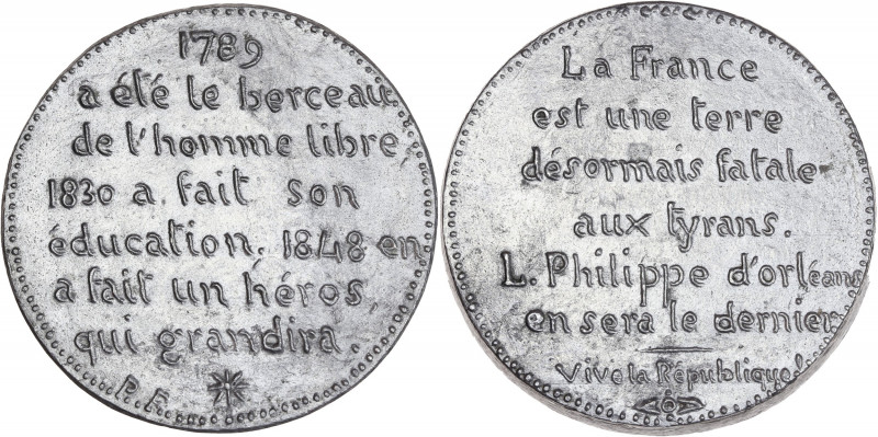 Deuxième République (1848-1852) - Médaille Eloge des Révolutions de 1789,1830,18...