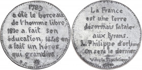 Deuxième République (1848-1852) - Médaille Eloge des Révolutions de 1789,1830,1848 
A/ Légende sur 7 lignes et grènetis. 
R/ Légende sur 7 lignes, grè...