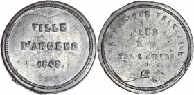 Deuxième République (1848-1852) - Médaille Club des travailleurs de la ville d'Angers. 
A/ Légende circulaire; RÉPUBLIQUE FRANÇAISE, champ de droite: ...