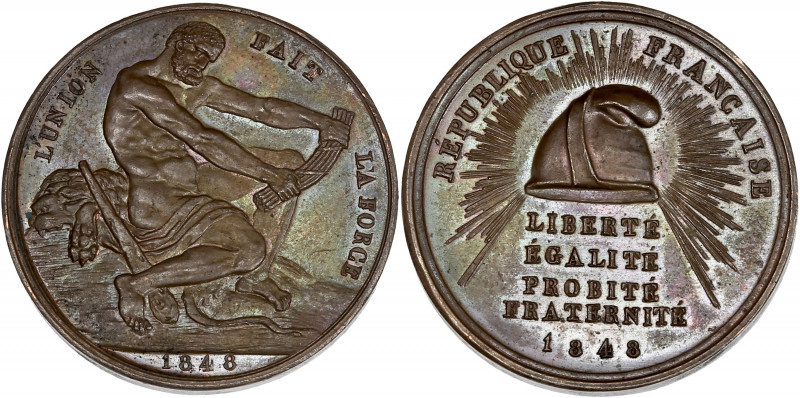 Deuxième République (1848-1852) - Médaille L'union fait la force. 
A/ L'UNION - ...