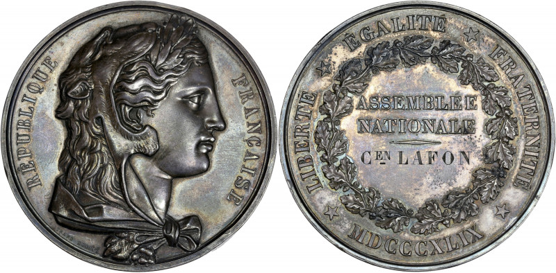 Médaille de l'Assemblée Nationale (1877).
A/ République Française,
Marianne coif...