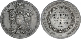 Médaille Caisse Epargne Prévoyance Bouches-du-Rhône (1907) - poinçon corne. 
A/ CAISSE D'EPARGNE ET PREVOYANCE DES BOUCHES DU RHÔNE,
écusson, corne d'...