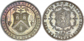 Grande Loge de Heredom.
Argent.
A/Grande DE H.D.M. EN FRANCE / NEMO ME IMPUNE LACESSET;
lion dans une cartouche entouré de guirlandes; au-dessus un pe...