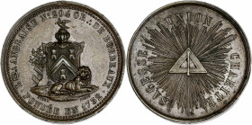 Orient de Bordeaux - Loge l'Anglaise.
Cuivre - poinçon abeille.
A/ L☐:. ANGLAISE 204 OR:. DE BORDEAUX / FONDÉE EN 1732; armoiries portées par un lion,...