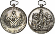 Orient de Cambrai - Loge Thémis.
Argent.
A/ ☐:. DE THEMIS ★ ORIENT DE CAMBRAI / ★ 24 JUILLET 1786 ★; équerre et compas entrecroisés, entourant une éto...