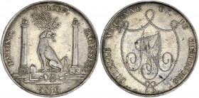 Orient de Cherbourg - Fidèle Maçonne.
Argent.
A/ FIDÈLE MAÇONNE O:. DE CHERBOURG. cordelière en forme d'écusson entourant le monogramme FM.
R/ UNION:....