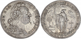Jeton - Corporation des Doreurs Argenteurs Ciseleurs - Argent.
A/ LUD. XV. REX. - CHRISTIANISS, buste de Louis XV, signé R. FIL.
R/ COMTE DES MT DOREU...