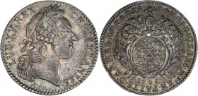 Jeton - Corporation Maîtres d'Armes - Argent.
A/ LUD XV REX CHRISTIANISS, 
buste de Louis XIV signé R. Filius. 
R/ COMPAGNIE. DES. Mes. EN. FAITS. D'A...