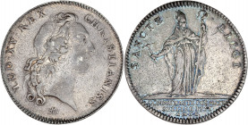 Jeton - Corporation Maîtres Selliers -Argent. 
A/ LUD. XV. REX - CHRISTIANISS, 
tête de Louis XV, signé FM.
R/ SANCTE - ELIGI, 
Saint Éloi mitré, debo...
