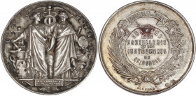 Chambre des mécaniciens chaudronniers fondeurs (19ème siècle) - Argent - Poinçon Abeille.
A/ UNIONS NATIONALE,
l'Industrie et le Commerce debout devan...